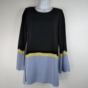 Misook Knit Long Sleeve Color Block Tunic Dress Size S